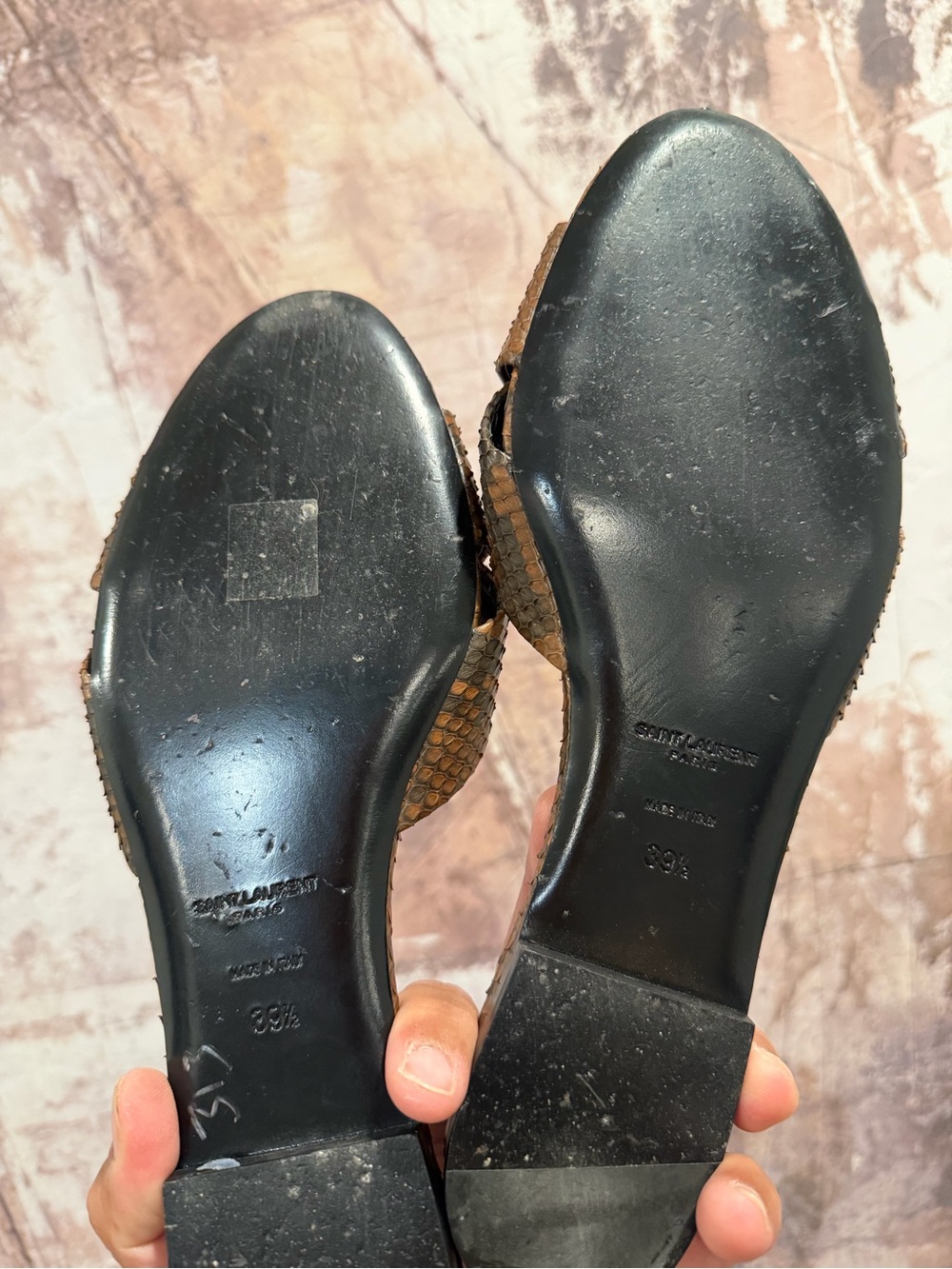 Authentic Yves Saint Laurent Bianca Knot Slides Python  Size 39.5 - Picture 10 of 16